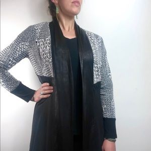 Lana Lee black & white color block open front top